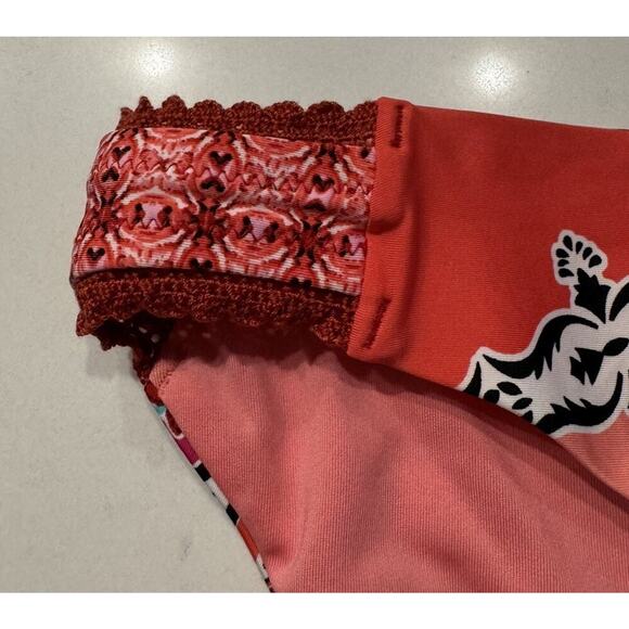 NEW Laundry By Shelli Segal Medium Colorful Bikini Bottom Crochet Trim Print - Picture 4 of 9